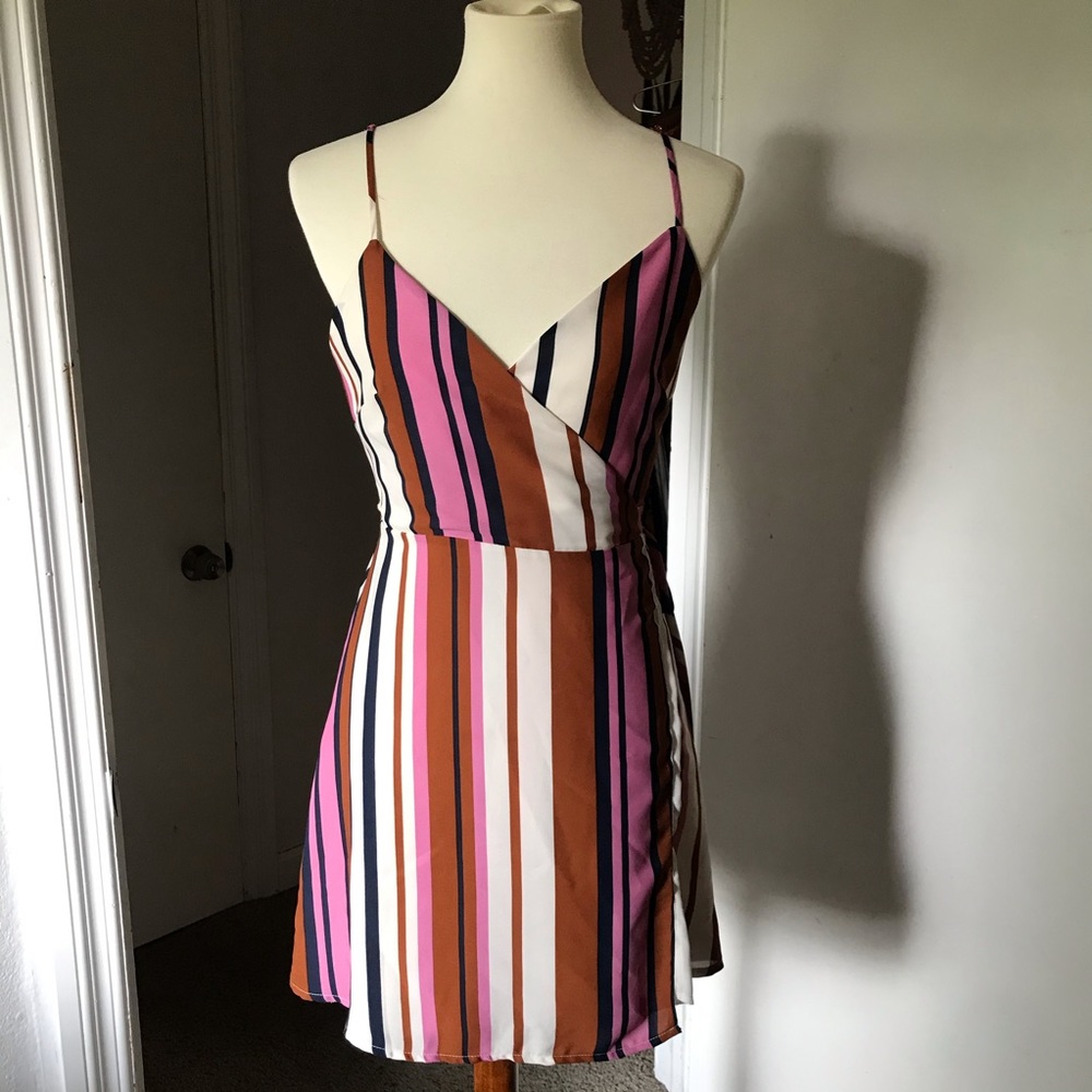 Honey Belle striped wrap dress